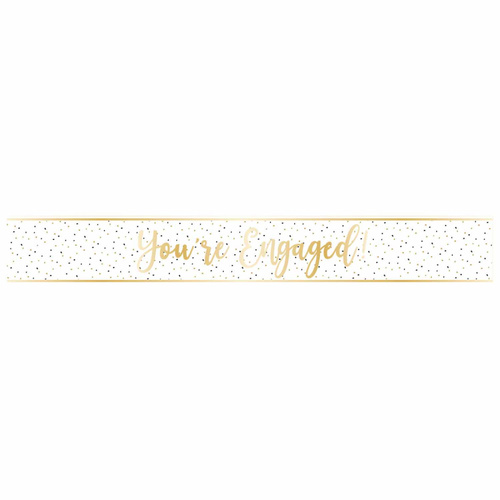 You're Engaged Gold Foil Banner - 2.7m