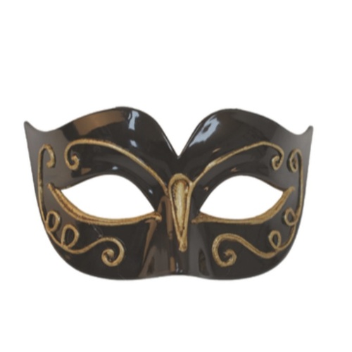 Elegant Black Gold Masquerade Eye Mask