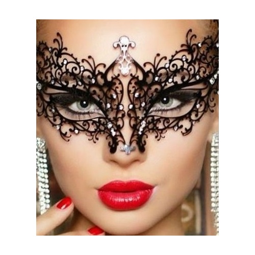 Bella Filigree Masquerade Eye Mask with Crystals
