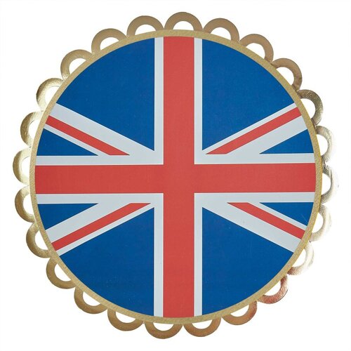 Coronation Party Union Jack Paper Plates - 8Pk