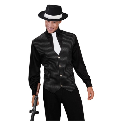 1920s Gangster Costume Kit - Shirt, Vest & Tie [Size: Medium]