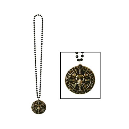 Pirate Coin Necklace - Black & Gold