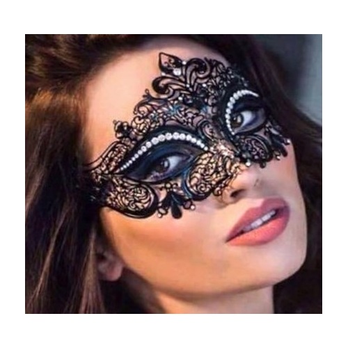 Fleur Filigree Masquerade Eye Mask with Crystals