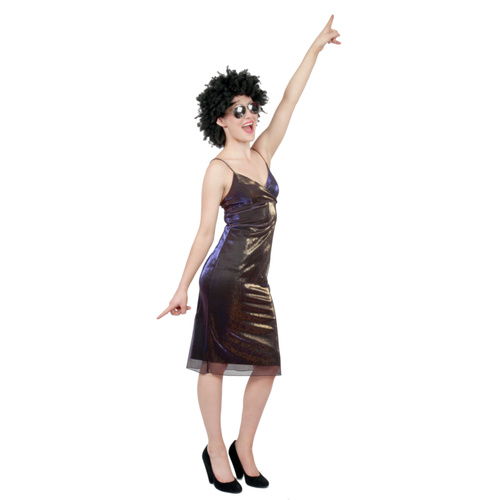 Disco Glam Dress - Gold Hire Costume*