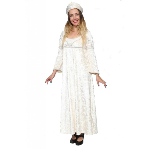 Medieval Costume - White Velvet Gown Hire Costume*