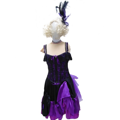 Saloon Girl - Purple & Black Hire Costume*
