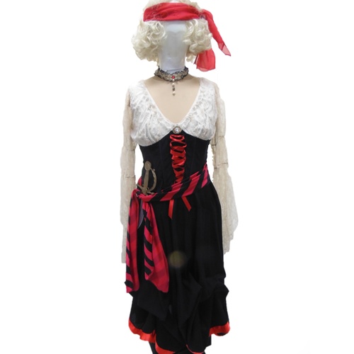 Pirate Girl - 2 Piece - Satin Ribbon & Lace Hire Costume*