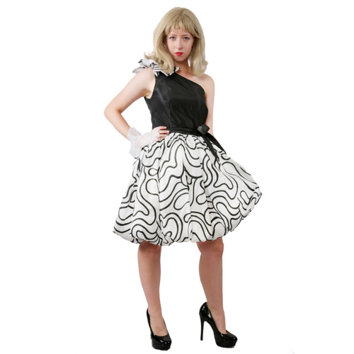 1980s Prom Dress - Black & White Hire Costume*