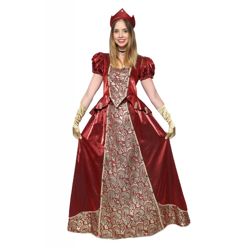 Victorian Costume - Red & Gold 2 Piece Hire Costume*