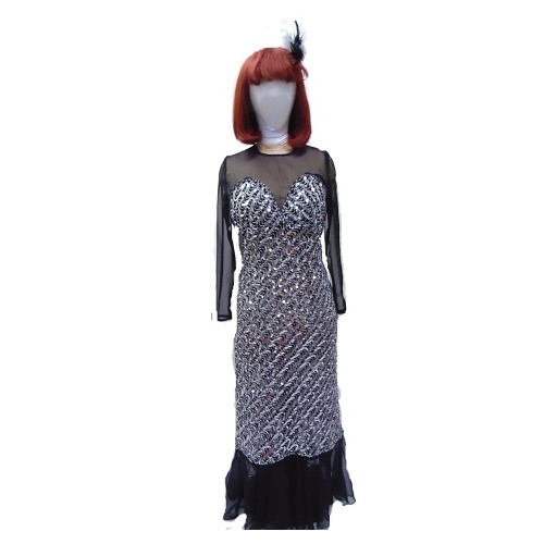 Evening Gown - Chiffon & Sequins Hire Costume*