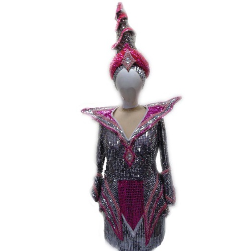 Deluxe Genie OR Space Woman - Pink & Silver Sequin Hire Costume*