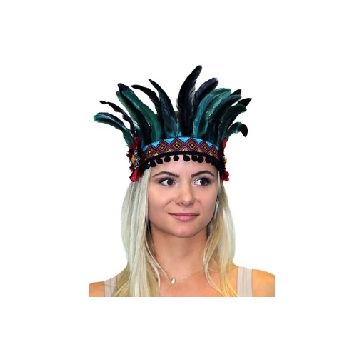 Festival Feathered Headpiece - Aztec