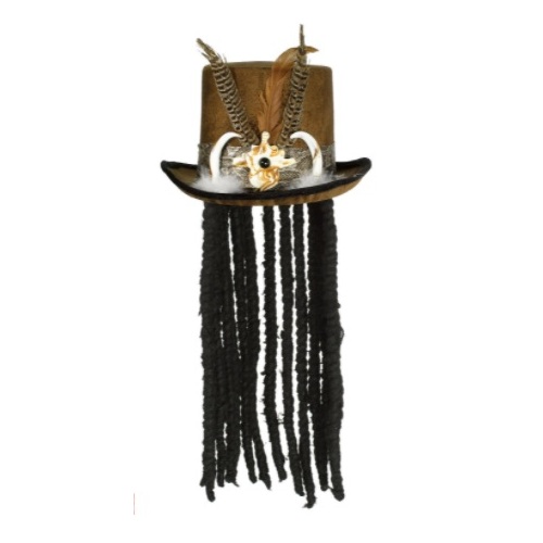 Witch Doctor Hat with Dreadlocks 