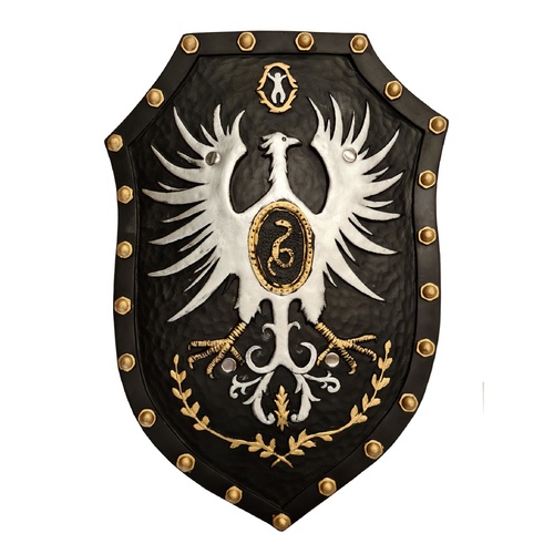 Ornate Leather-Look Knight Shield - 50cm