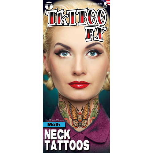 Moth Tinsley Neck Tattoos 
