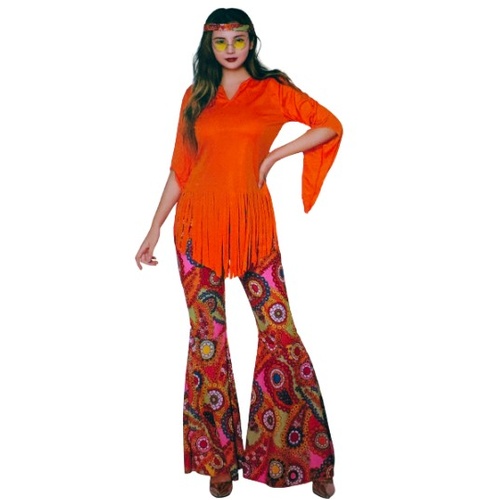 Orange Groovy Hippie Adult Costume [Size: 12-14]