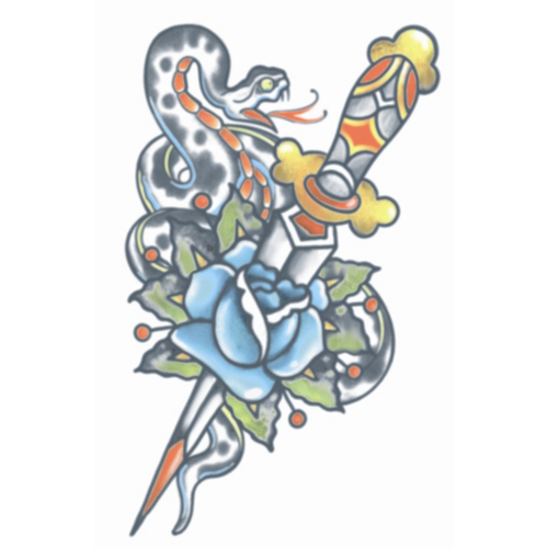 Vintage Snake & Dagger Tinsley Tattoo