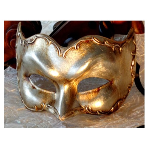 Antonio Zane Silver Deluxe Italian Masquerade Eye Mask