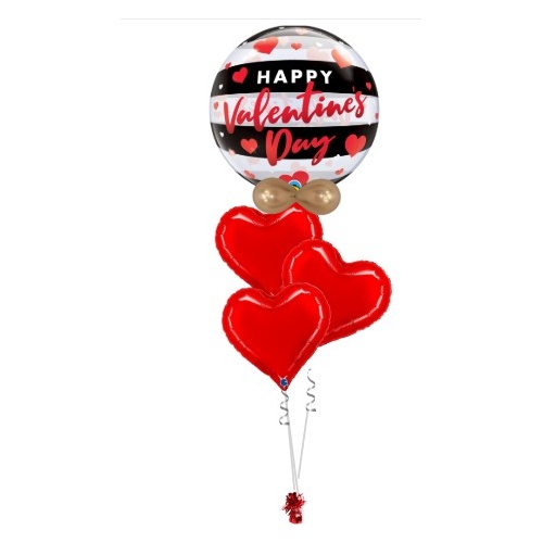 Elegant Bubble Hearts Valentine Balloon Bouquet