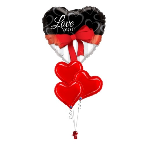 Elegant Hearts Valentine Balloon Bouquet