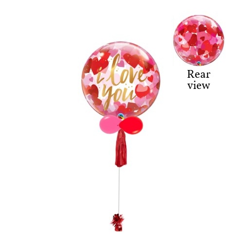 Paper Hearts Bubble Tassel Valentine Balloon Bouquet