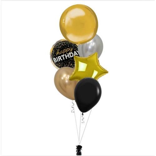INFLATED Sparkle Fizz Classic Orbz Birthday Bouquet